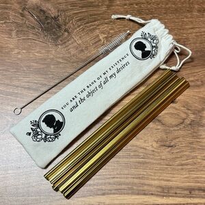 Gold Heart Shaped Reusable Straws | Bridgerton | Owlcrate